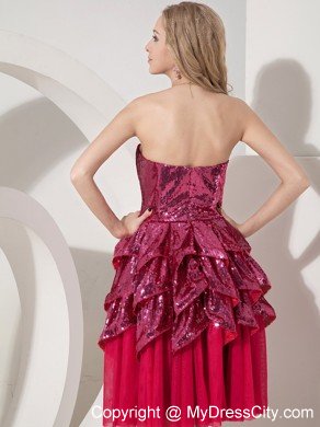 Sweetheart Sequin Knee-length Layered Cocktail Party Dresses