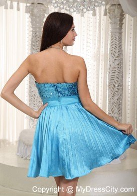 Teal Empire Strapless Chiffon Beading Cocktails Dresses 2013