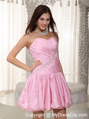 2013 Baby Pink A-line Sweetheart Beading Evening Cocktail Dress