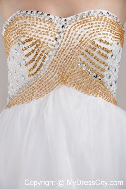 White Strapless Short Cocktail Dress for Celebrity with Beading