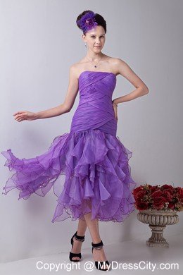 Mermaid Purple Homecoming Cocktail Dresses Dress with Ruches