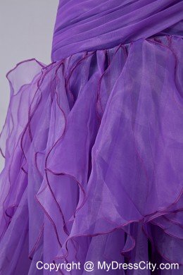 Mermaid Purple Homecoming Cocktail Dresses Dress with Ruches