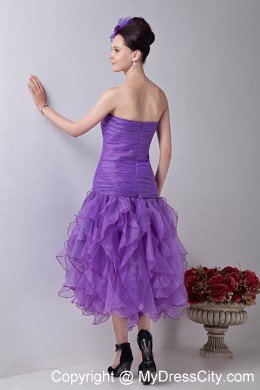 Mermaid Purple Homecoming Cocktail Dresses Dress with Ruches