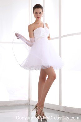 White One Shoulder Short wedding Cocktail party dress Online