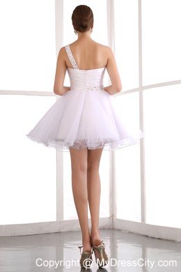 White One Shoulder Short wedding Cocktail party dress Online