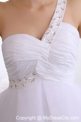 White One Shoulder Short wedding Cocktail party dress Online