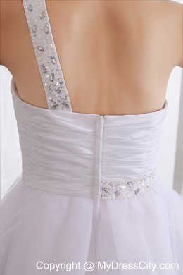 White One Shoulder Short wedding Cocktail party dress Online