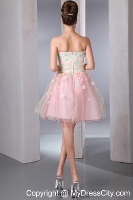 Colorful A-line Sweetheart Organza Appliques Cocktail Dress 2013