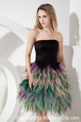 Multi-color A-line Tulle Homecoming Cocktail Dresses with Ruffles