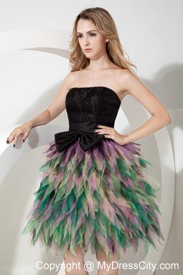 Multi-color A-line Tulle Homecoming Cocktail Dresses with Ruffles