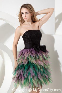 Multi-color A-line Tulle Homecoming Cocktail Dresses with Ruffles