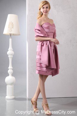 Discount Pink Column Sweetheart Ruffled Layers Cocktails Dresses