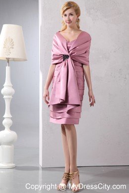 Discount Pink Column Sweetheart Ruffled Layers Cocktails Dresses