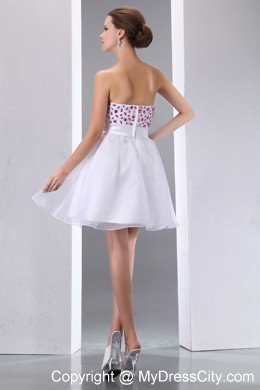 Sweet White A-line Sweetheart Beading Cocktail Dress for Celebrity