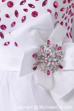 Sweet White A-line Sweetheart Beading Cocktail Dress for Celebrity