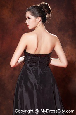 Sexy Black Princess Prom Cocktail Dress with High-low Taffeta