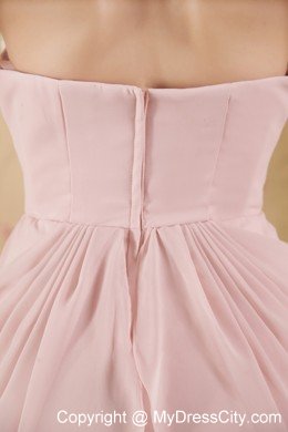 Baby Pink Sweetheart Cocktails Dresses with Chiffon Beading