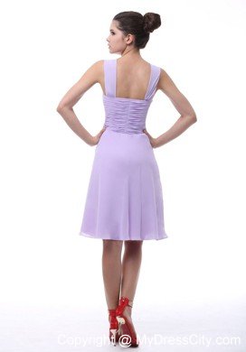 Jeweled Neckline Straps Lilac Short Dama Dress for Quinceaneras