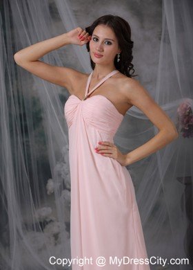 V-neck Straps Empire Criss Cross Back Baby Pink 15 Dresses for Damas