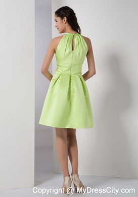 Peekaboo Keyhole Back Yellow Green Dama Dress with Cool Neckline