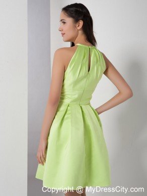 Peekaboo Keyhole Back Yellow Green Dama Dress with Cool Neckline