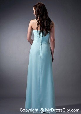 Aqua Blue Ruched Sweetheart Chiffon Formal Dresses for Dama