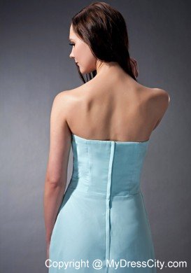 Aqua Blue Ruched Sweetheart Chiffon Formal Dresses for Dama