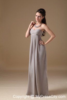 Simple Grey Sweetheart Chiffon Long Cheap Formal Dresses for Dama