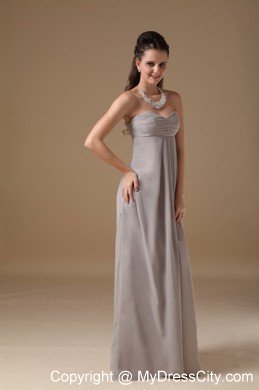 Simple Grey Sweetheart Chiffon Long Cheap Formal Dresses for Dama