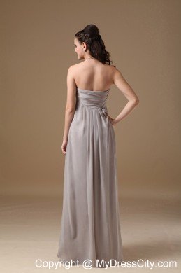 Simple Grey Sweetheart Chiffon Long Cheap Formal Dresses for Dama