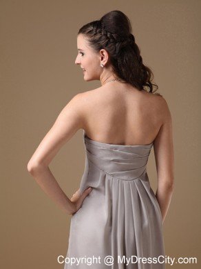 Simple Grey Sweetheart Chiffon Long Cheap Formal Dresses for Dama