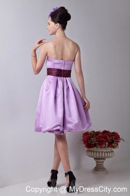 Simple Lavender Knee-length A-line Bridesmaid Dama Dresses