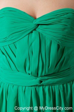 Green Empire Sweetheart Ruched Chiffon Dama Dresses for Quinceanera