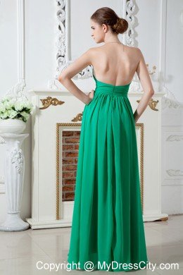 Green Empire Sweetheart Ruched Chiffon Dama Dresses for Quinceanera