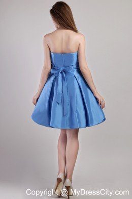 2013 Blue A-line Short Prom Cocktail Dress with Strapless Taffeta