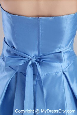 2013 Blue A-line Short Prom Cocktail Dress with Strapless Taffeta