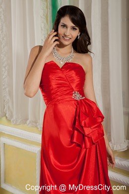 Sweetheart Beaded Ruching Red 2013 Formal Dresses for Dama