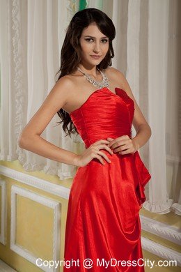 Sweetheart Beaded Ruching Red 2013 Formal Dresses for Dama