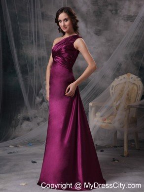 Cheap Dark Purple One Shoulder 2013 Long Formal Dresses for Dama