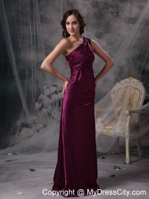 Cheap Dark Purple One Shoulder 2013 Long Formal Dresses for Dama