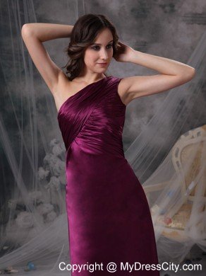 Cheap Dark Purple One Shoulder 2013 Long Formal Dresses for Dama