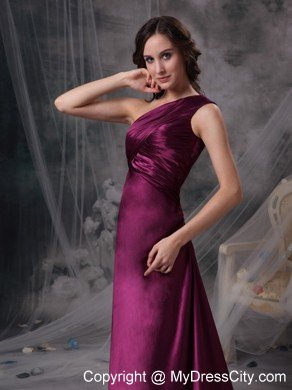 Cheap Dark Purple One Shoulder 2013 Long Formal Dresses for Dama