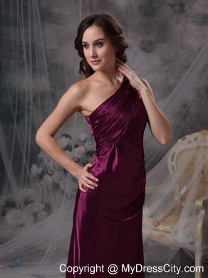 Cheap Dark Purple One Shoulder 2013 Long Formal Dresses for Dama