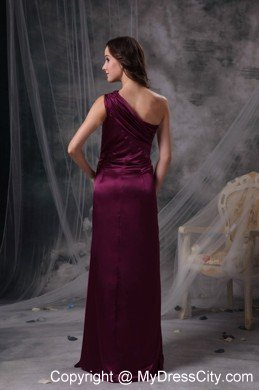 Cheap Dark Purple One Shoulder 2013 Long Formal Dresses for Dama