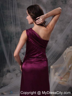 Cheap Dark Purple One Shoulder 2013 Long Formal Dresses for Dama