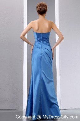 Taffeta Teal Floor-length Sweetheart Ruches Evening Dress