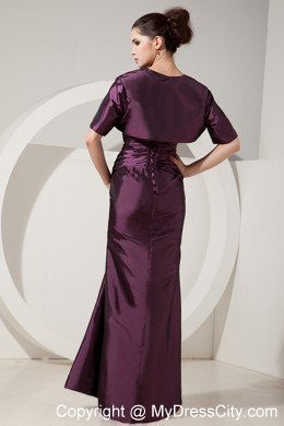 Dark Purple Mermaid Scoop Prom Evening Dress with Beading