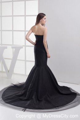 Black Sweetheart Ruches Prom Evening Dress with Mermaid