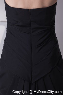 Column Strapless Ruches Evening Formal Gowns in Black