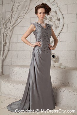 The Most Popular Gray V-neck Homecoming Dress with Ruche